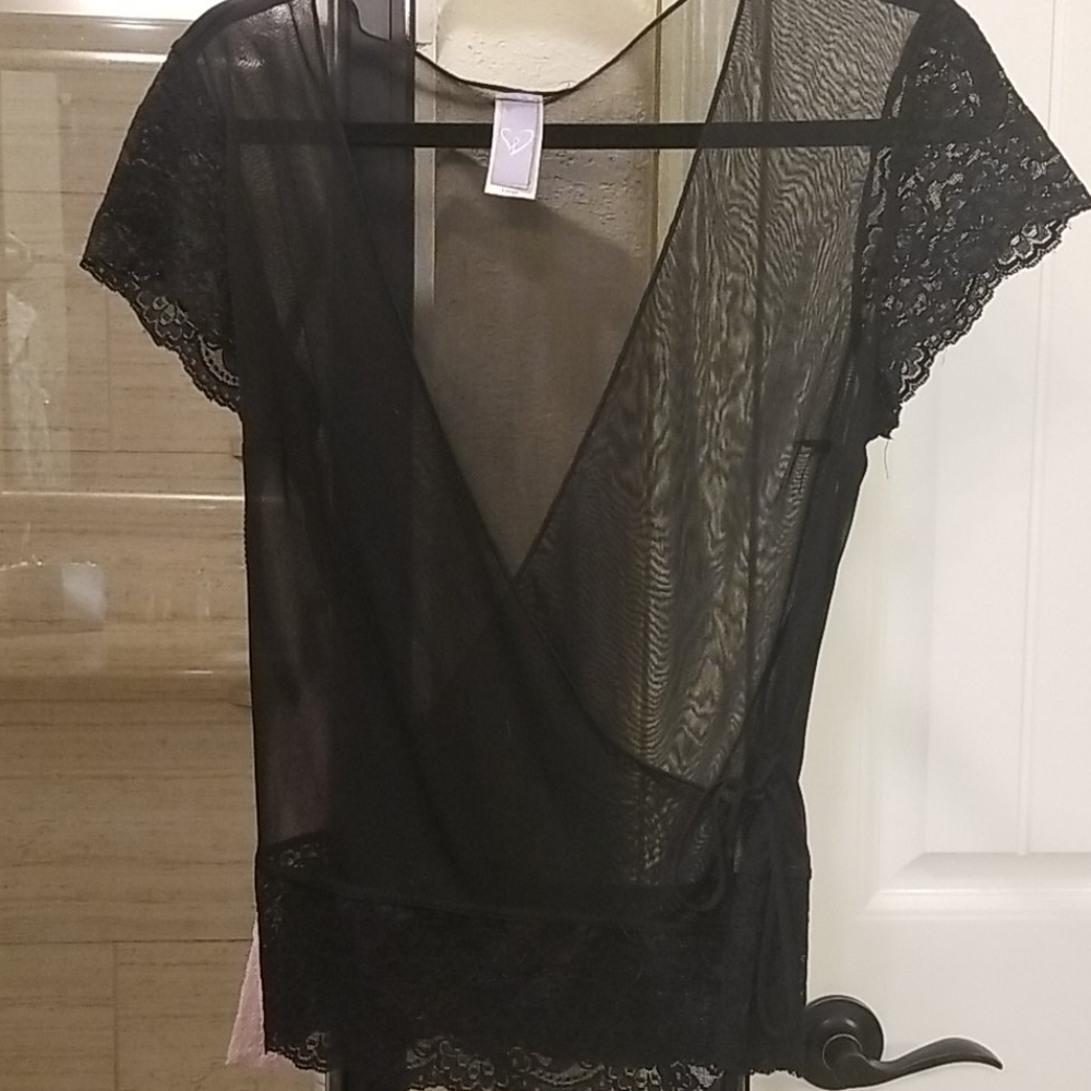 Sheer black top